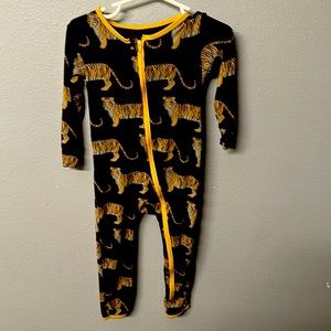 Kickee Pants Little Boys Print Coverall with Zipper - Zebra Tiger, 2T